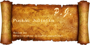 Puskás Julietta névjegykártya