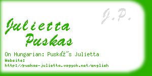 julietta puskas business card